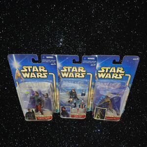Lot Of 3 New Sealed Star Wars Attack Of The Clones Figures 3.75" Typho Boba Geon